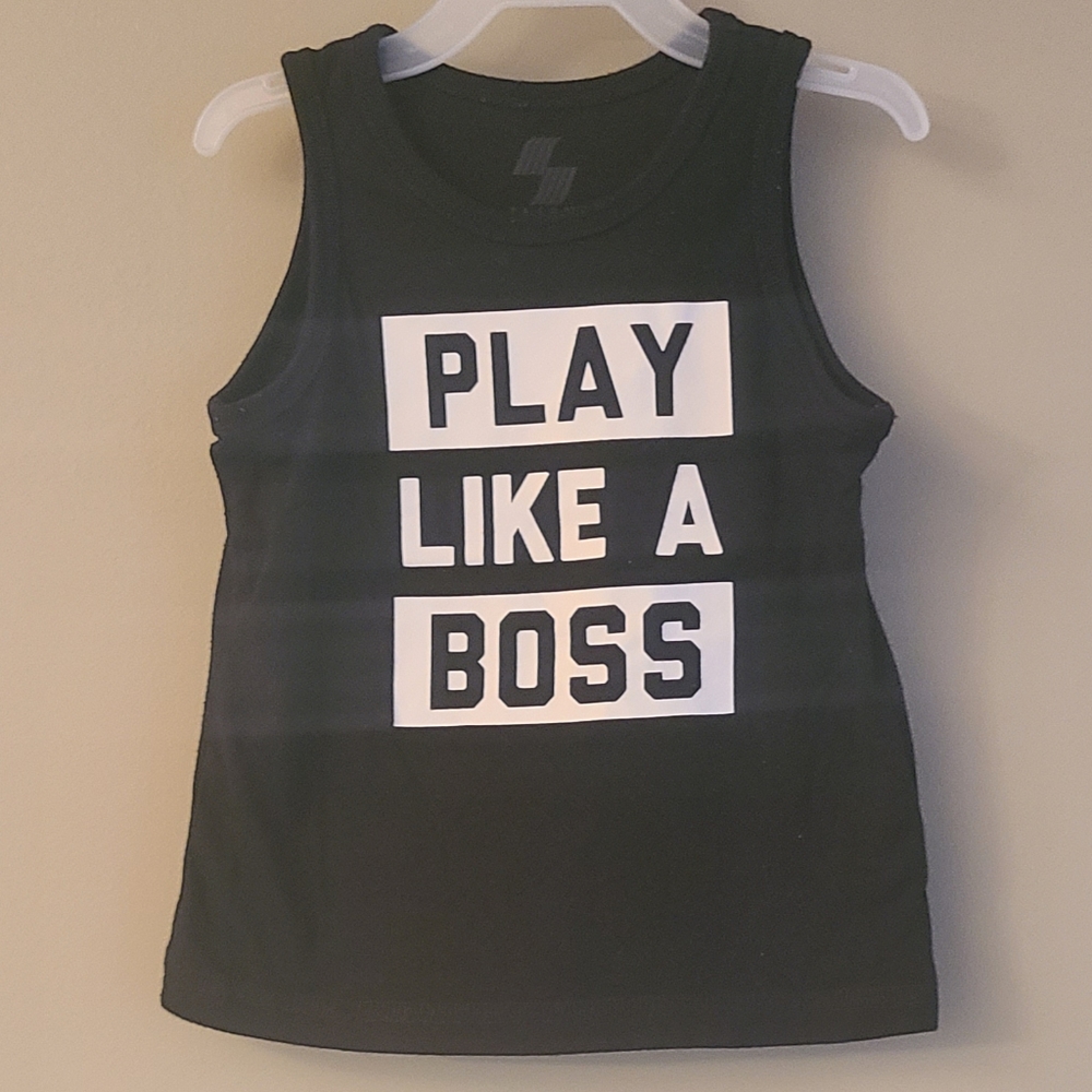 "Play Like A Boss" black tank top